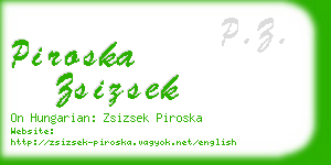 piroska zsizsek business card